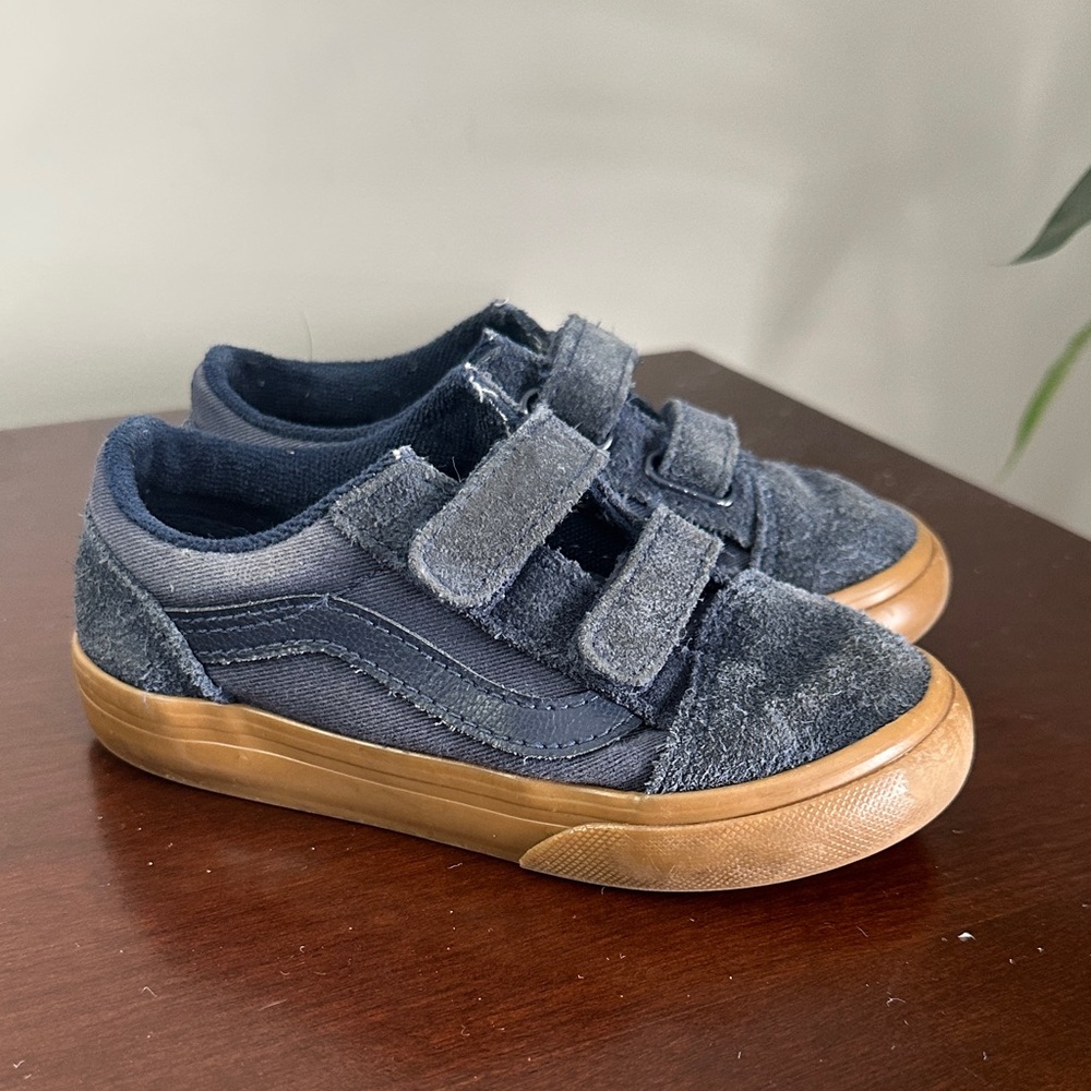Vans Kids Dark Blue Velcro Sneakers